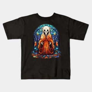 Stained Glass Spooky Alien/Ghost Kids T-Shirt